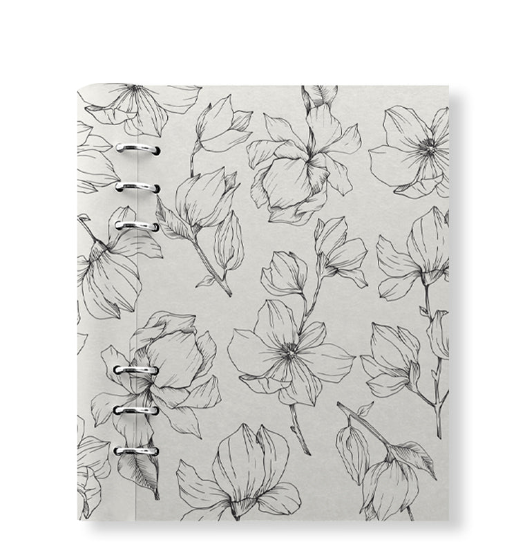 Clipbook Floral A5 Refillable Planner Magnolia Ivory