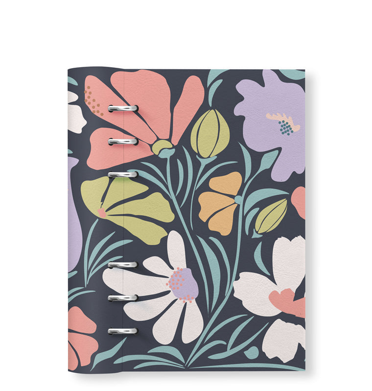 Clipbook Floral Personal Refillable Planner Wild Flowers Blue