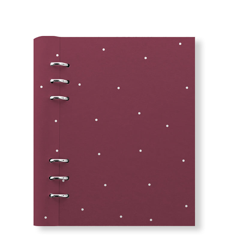 Clipbook Timeless A5 Refillable Planner Polka Dot Burgundy