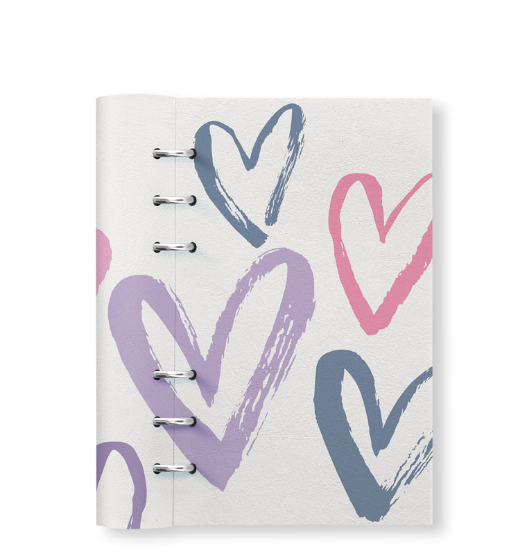 Clipbook Joy Personal Refillable Planner Hearts White