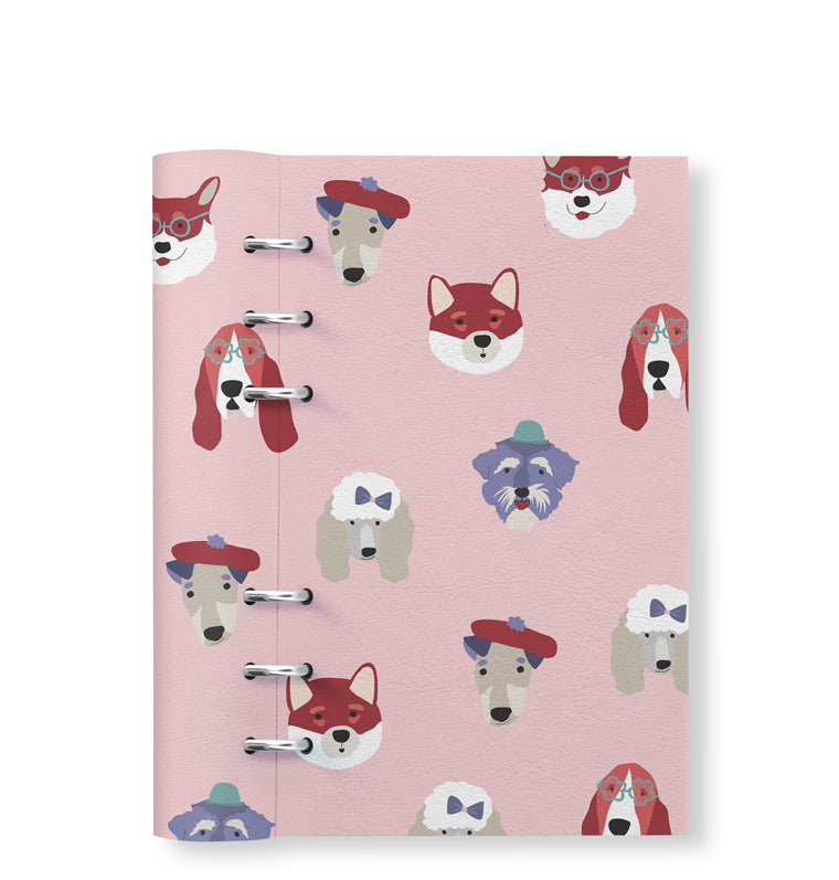 Clipbook Pets Personal Refillable Planner Dogs Pink