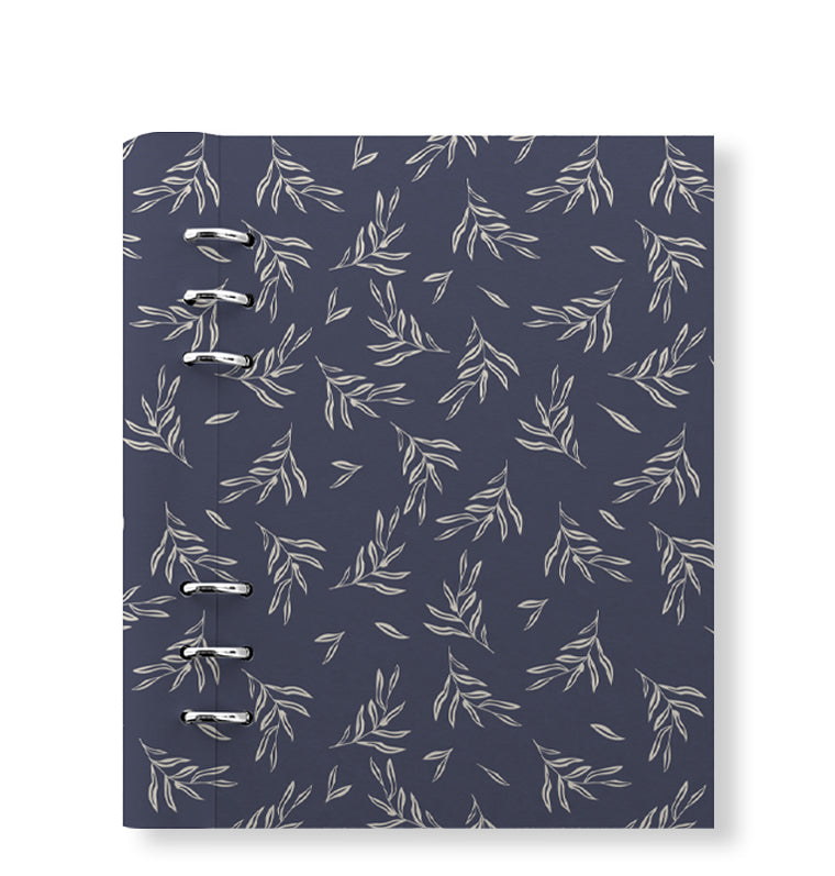 Clipbook Plants A5 Refillable Planner Leaves Navy