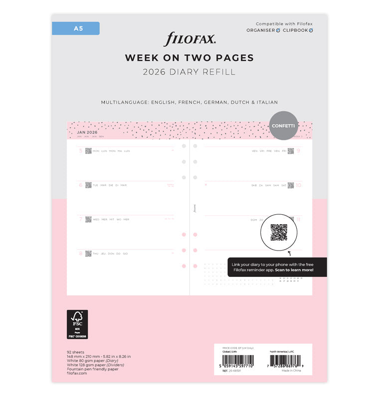 FILOFAX Kalendereinlage Confetti Week To View Illustrated Diary Refill Pack FILOFAX - View #6