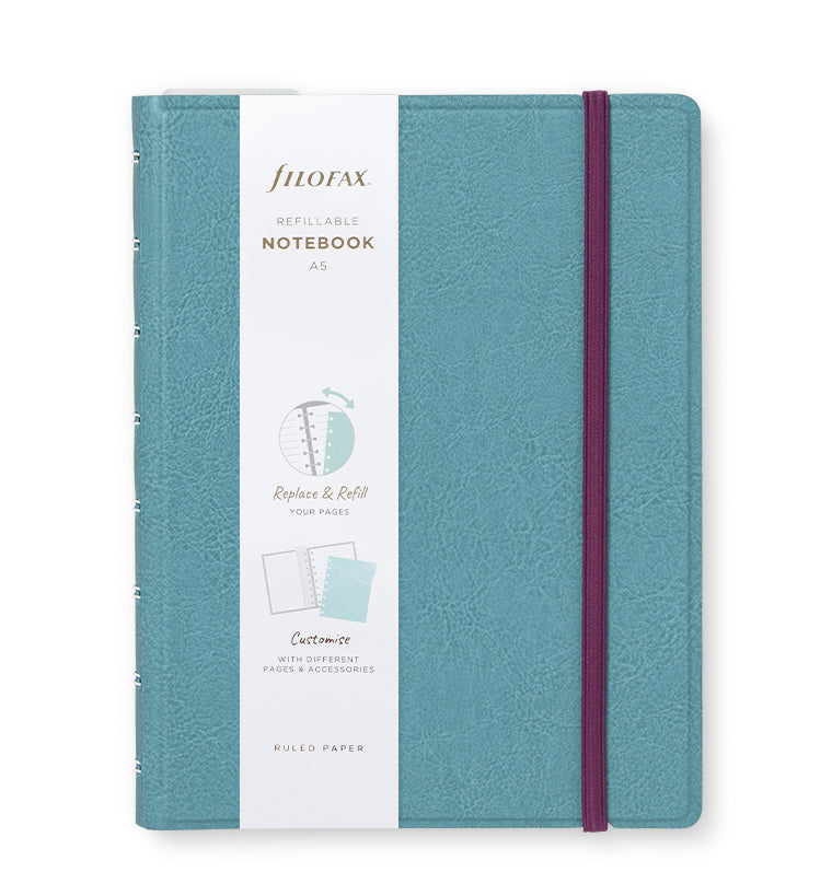 Contemporary A5 Refillable Notebook in Teal