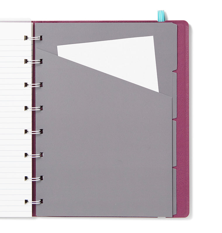 Contemporary A5 Refillable Notebook in Plum - with index