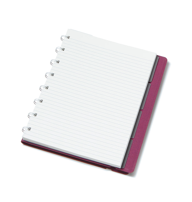 Contemporary A5 Refillable Notebook in Plum lay flat