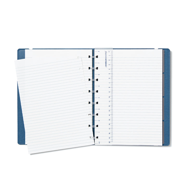 Contemporary A5 Refillable Notebook in Blue Steel Inside