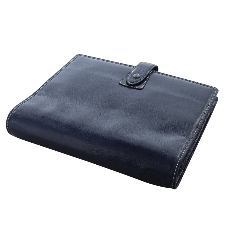 Malden A5 Organizer Navy Leather Iso View