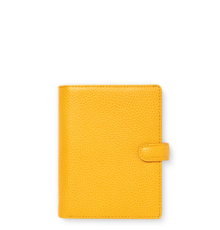 Filofax Finsbury Pocket Leather Organizer in Mustard Yellow