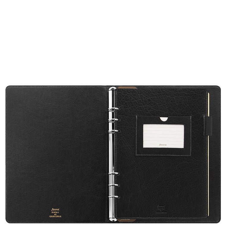 Heritage A5 Compact Organizer Black Leather Inside
