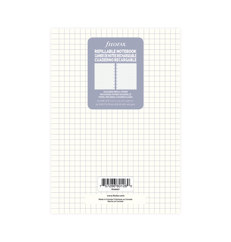 Filofax Notebook Squared Paper Refill - A5 152905
