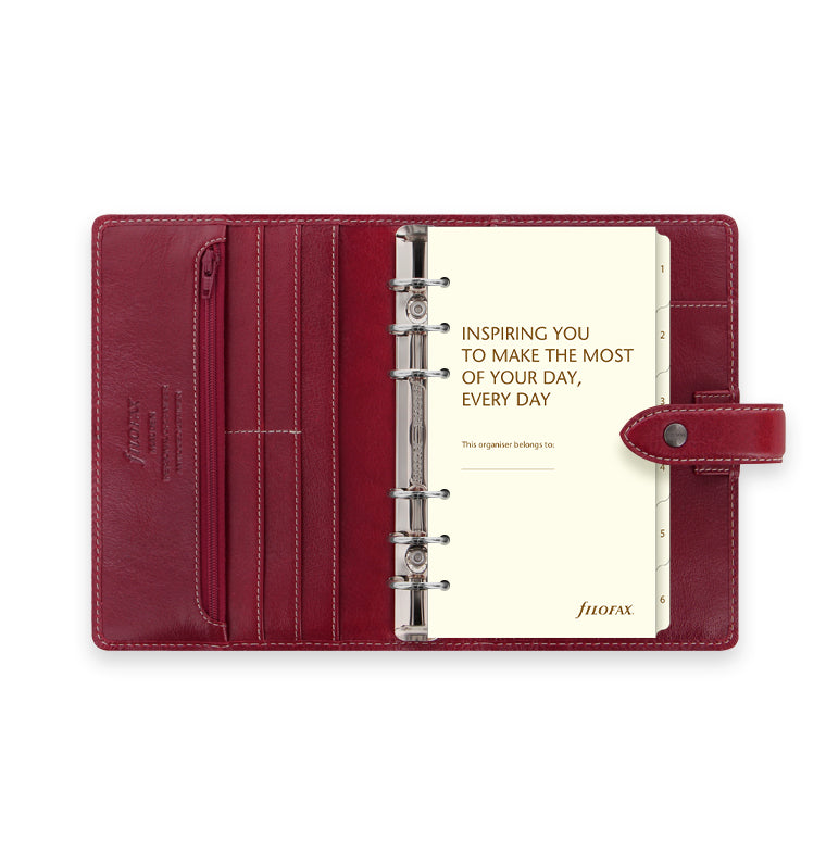 Malden Personal Leather Organizer in Burgundy