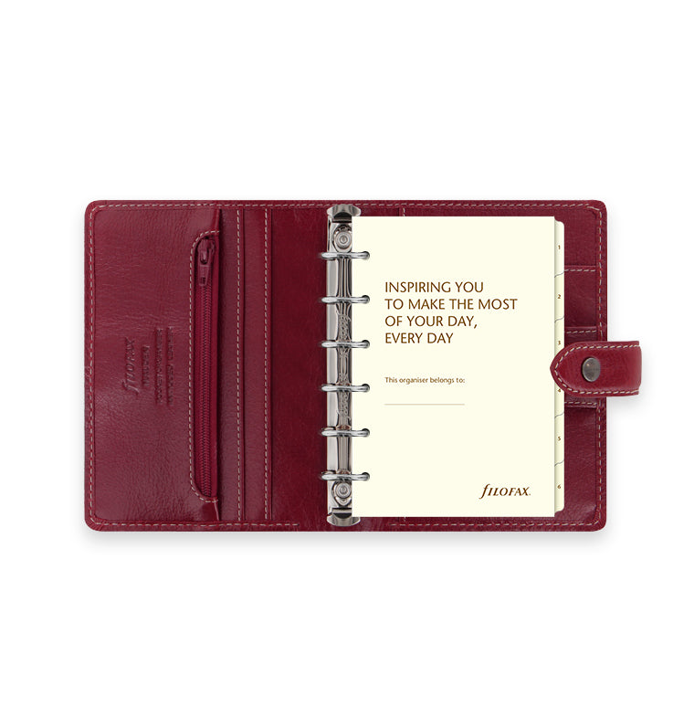 Malden Pocket Leather Organizer in Burgundy