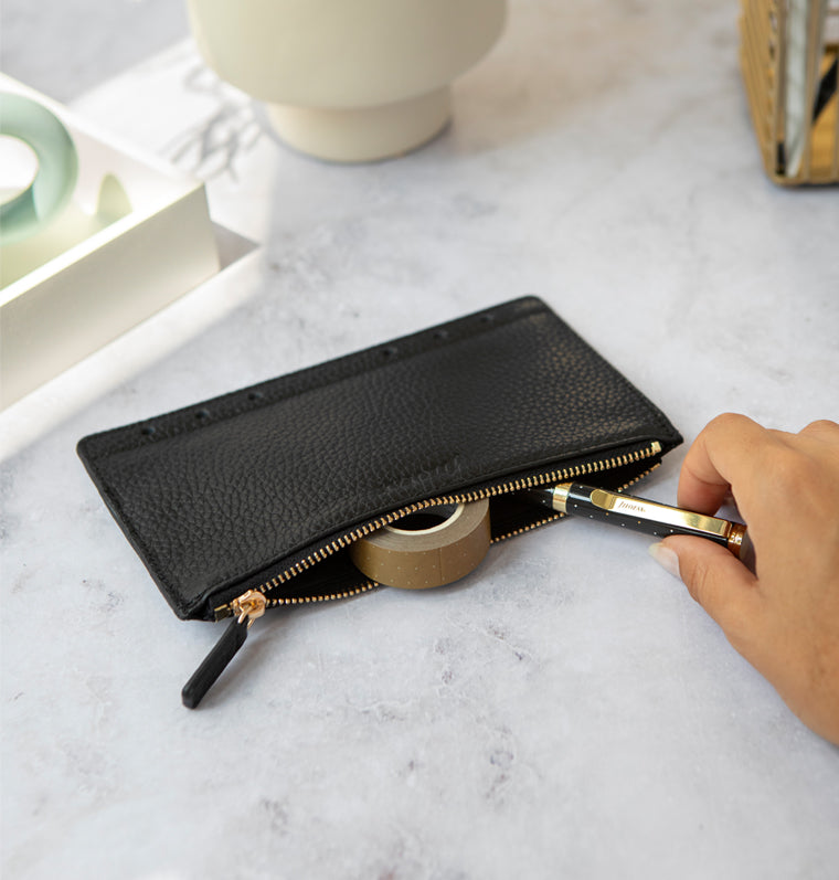 133009, Leather Zipper Pouch. Filofax