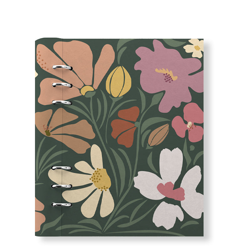 Clipbook Floral A5 Refillable Planner Wild Flowers Green
