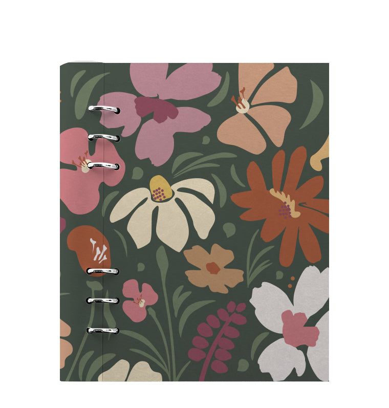 Clipbook Floral A5 Refillable Planner Wild Flowers Green