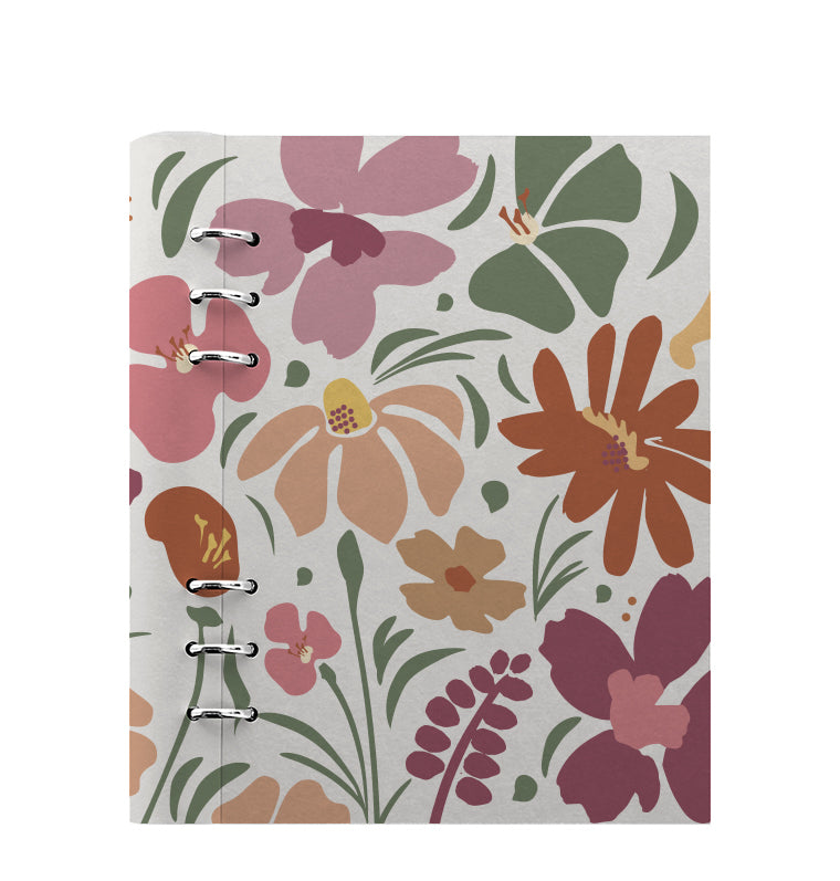 Clipbook Floral A5 Refillable Planner Wild Flowers Green & White