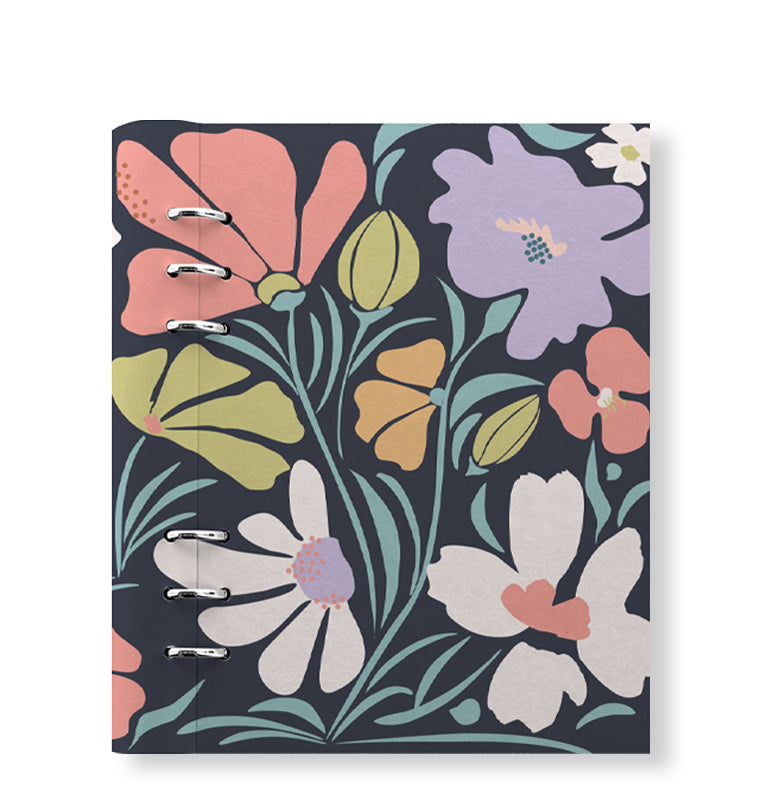 Clipbook Floral A5 Refillable Planner Wild Flowers Blue