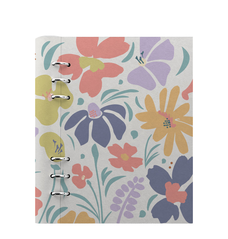 Clipbook Floral A5 Refillable Planner Wild Flowers Blue & White