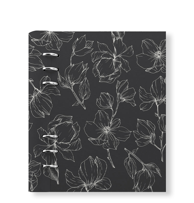 Clipbook Floral A5 Refillable Planner Magnolia Charcoal