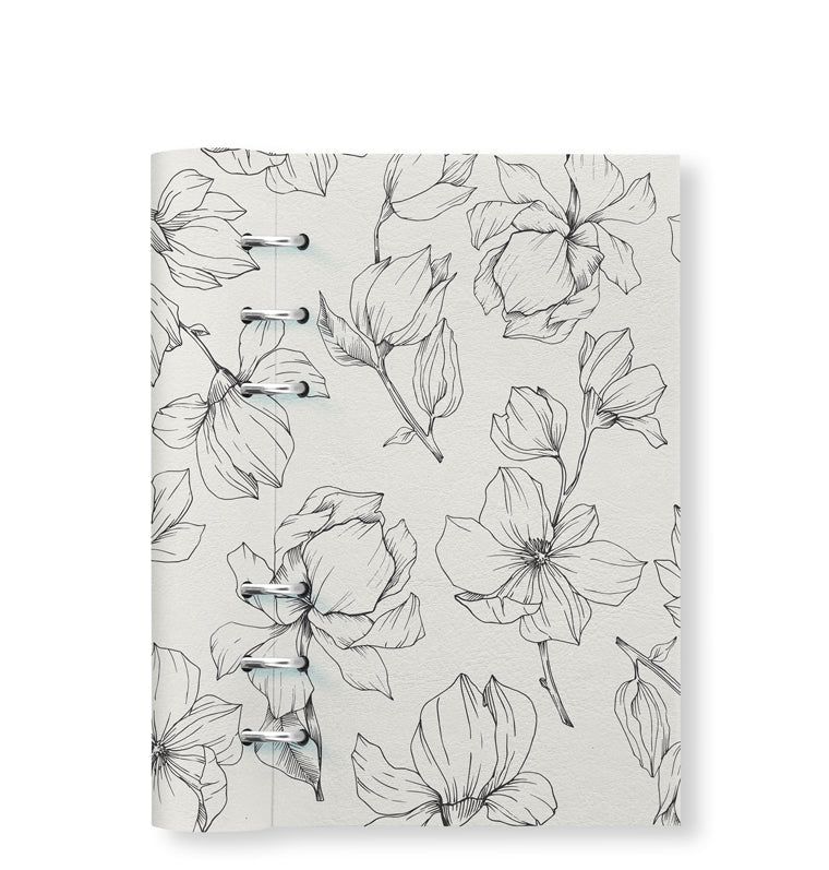 Clipbook Floral Personal Refillable Planner Magnolia Ivory