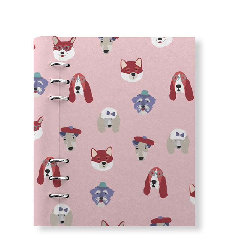 Clipbook Pets A5 Refillable Planner Dogs Pink