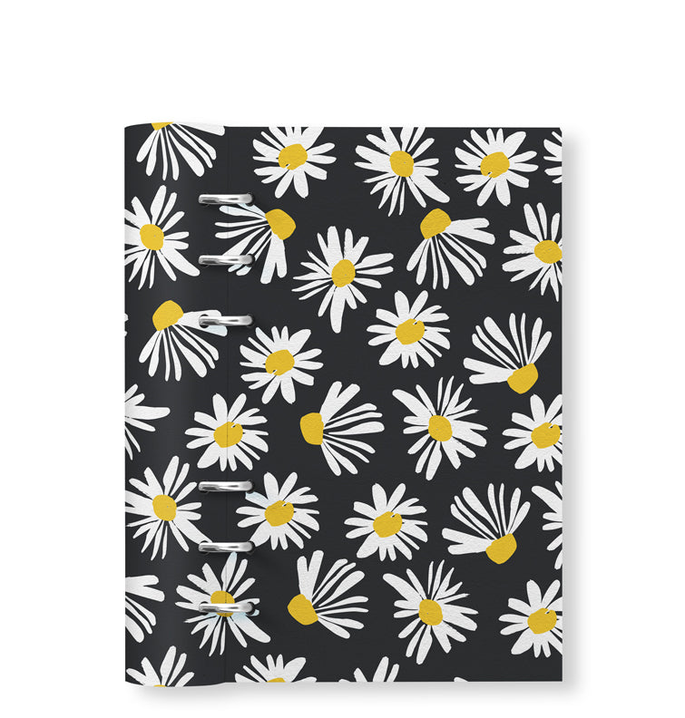 Clipbook Floral Personal Organizer Black Daisy