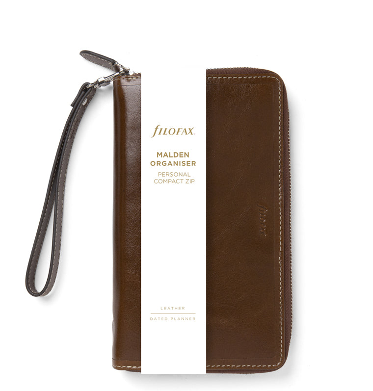 Filofax ブラウン レザー マルチケース Malden Leather Organizer - Personal Compact Zip | Filofax – Filofax US