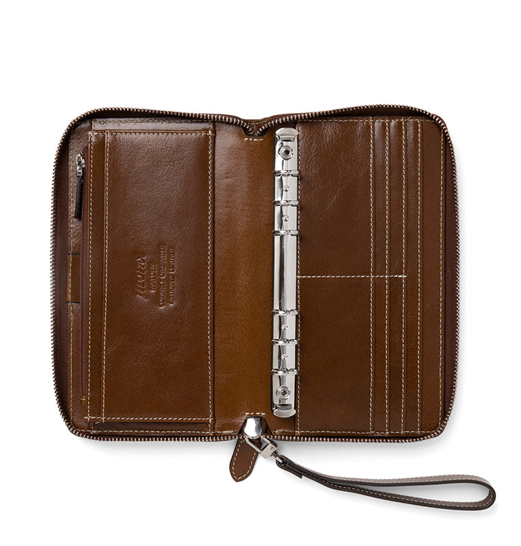 Filofax ブラウン レザー マルチケース Malden Leather Organizer - Personal Compact Zip | Filofax – Filofax US