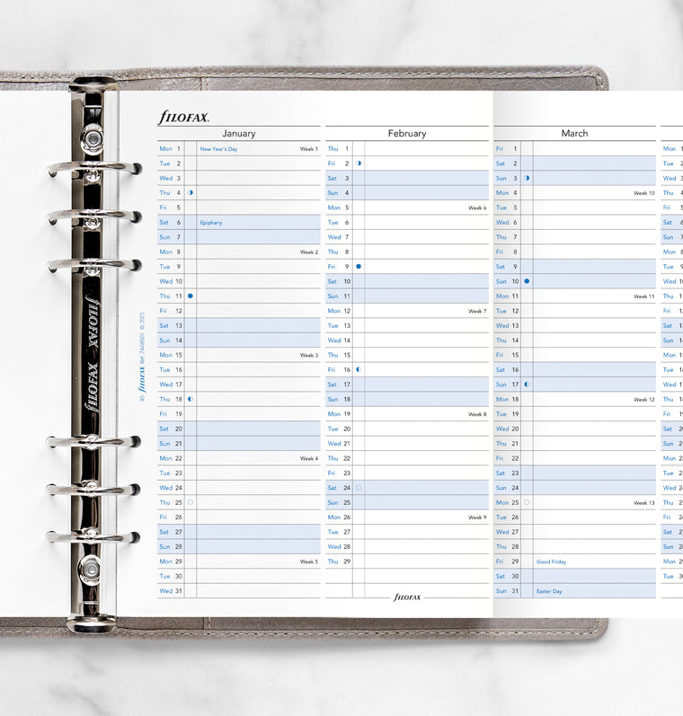 Vertical Year Planner - A5 2024 English