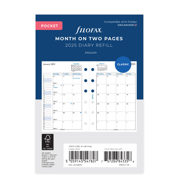 Filofax USA Organizer Diary Refills