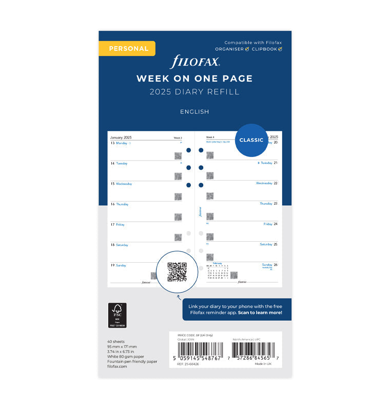 Filofax USA Organizer Diary Refills