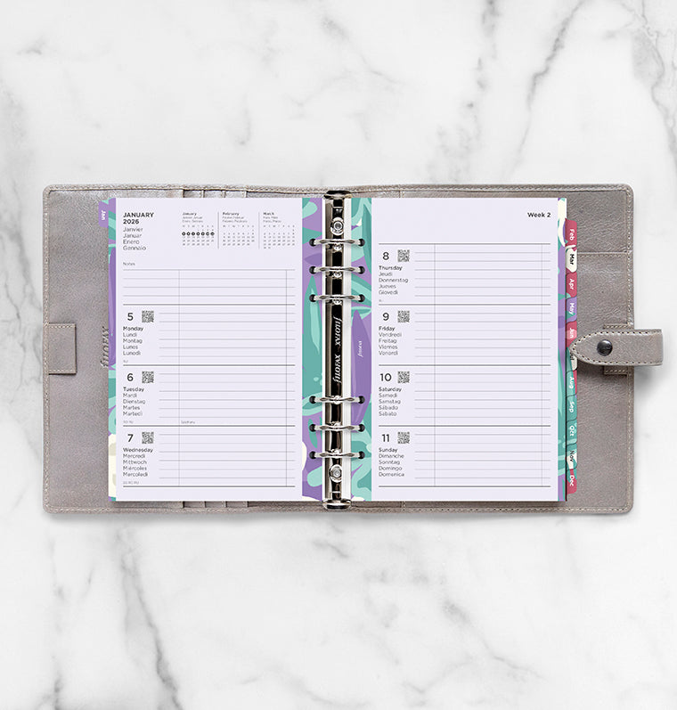 Floral Illustrated Diary Refill Refill Pack A5 2026 Multilanguage Filofax 26-6351