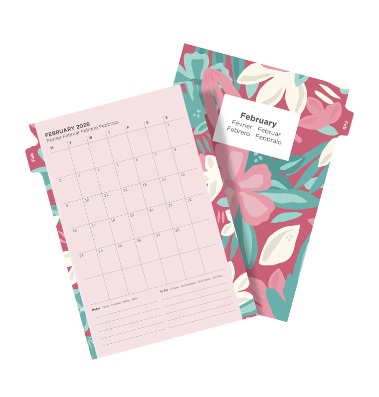 Floral Illustrated Diary Refill Refill Pack A5 2026 Multilanguage Filofax 26-6351