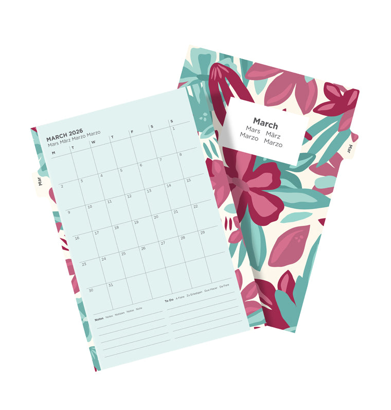 Floral Illustrated Diary Refill Refill Pack A5 2026 Multilanguage Filofax 26-6351