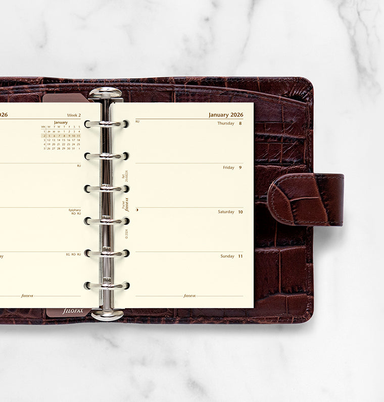 Week On Two Pages Diary Refill - Pocket Cotton Cream 2026 English Filofax 26-68224