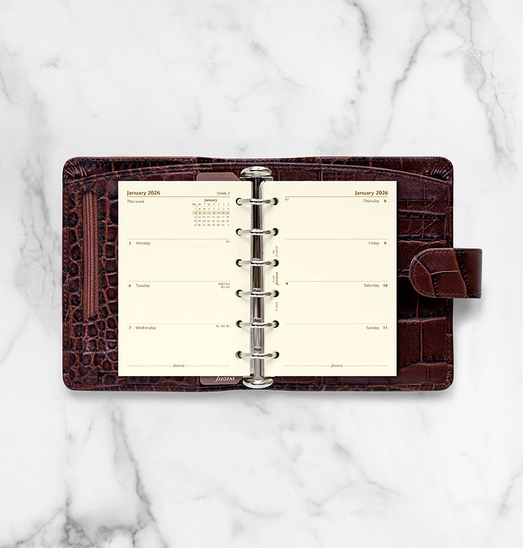 Week On Two Pages Diary Refill - Pocket Cotton Cream 2026 English Filofax 26-68224
