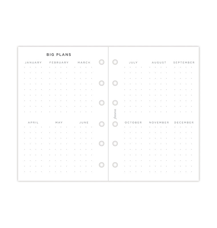 Minimal Week On Two Pages Diary Refill - Pocket 2026 Multilanguage Filofax 26-68290