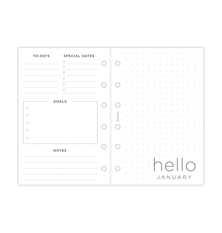 Minimal Week On Two Pages Diary Refill - Pocket 2026 Multilanguage Filofax 26-68290