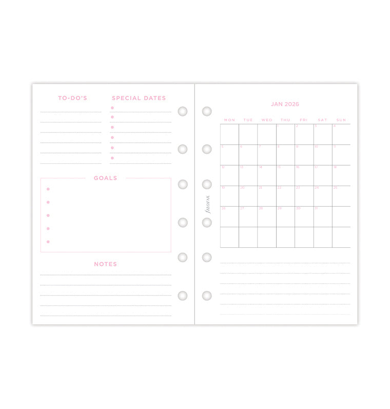 Confetti Week to View Diary Refill - Pocket 2026 Multilanguage Filofax 26-68291
