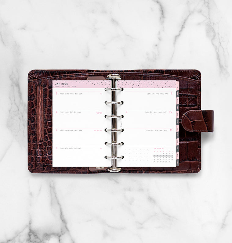 Confetti Week to View Diary Refill - Pocket 2026 Multilanguage Filofax 26-68291