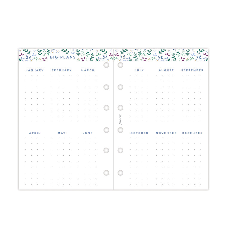 Garden Week On Two Pages Diary Refill - Pocket 2026 Multilanguage Filofax 26-68292