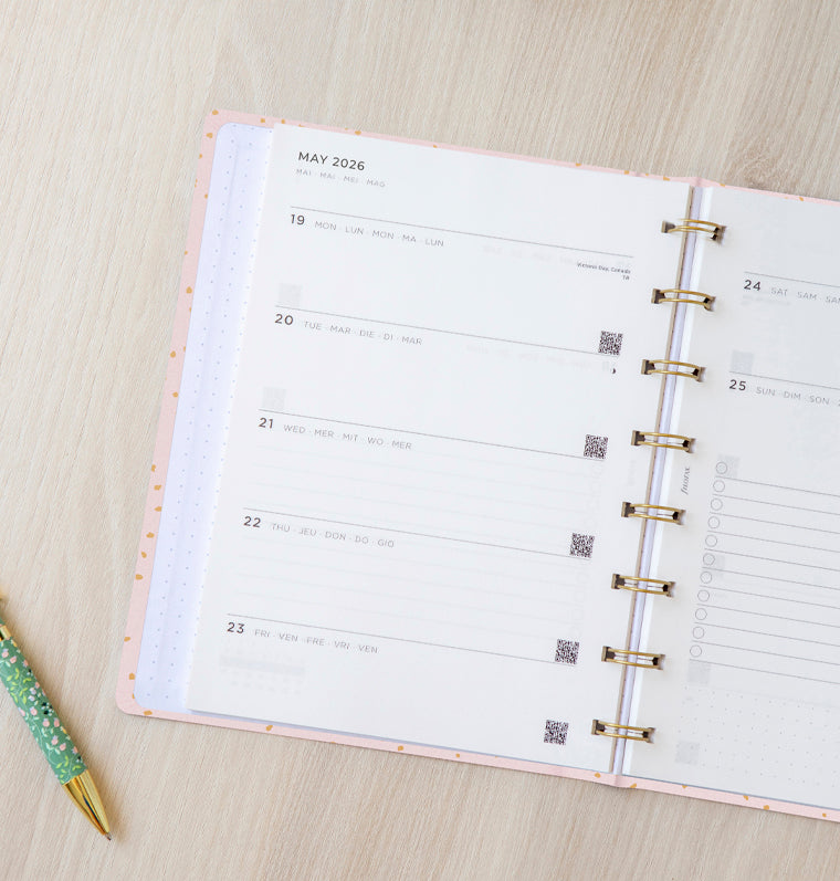 26-68298, Confetti A5 Planner 2026 Rose Quartz