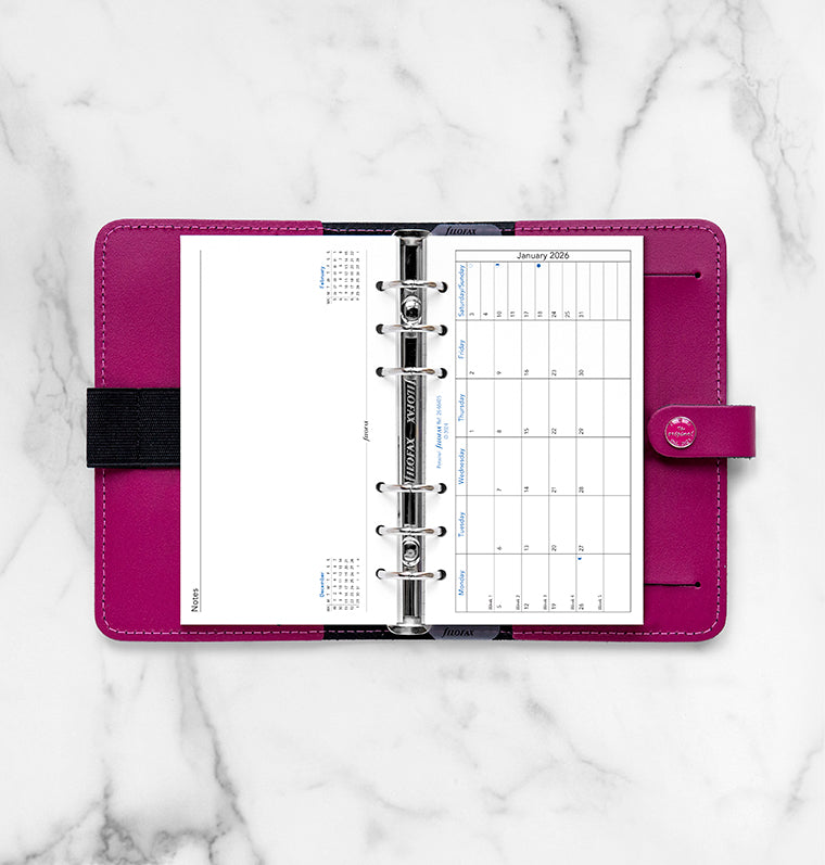 Month On One Page Diary Refill with Notes - Personal 2026 English Filofax 26-68405