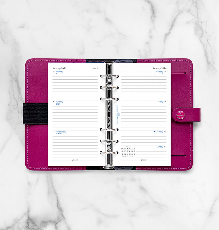 Week On Two Pages Lined Diary Refill - Personal 2026 English Filofax 26-68418