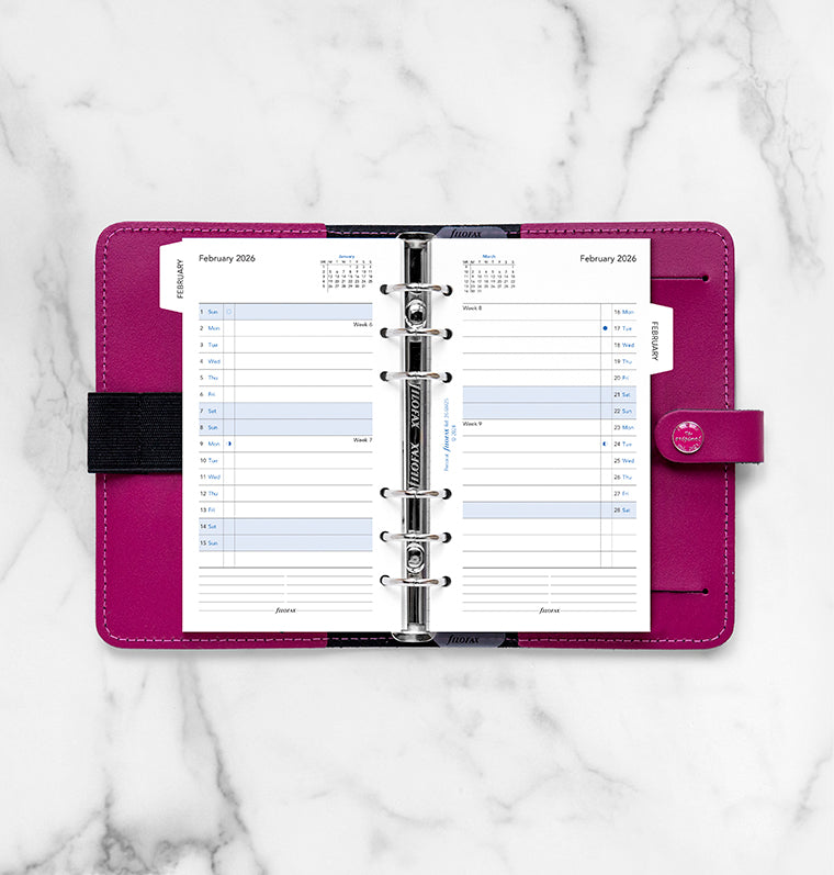 Month On Two Pages Diary Refill With Tabs - Personal 2026 English Filofax 26-68425