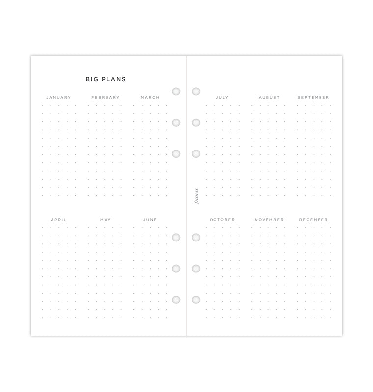 Minimal Week On Two Pages Diary Refill - Personal 2026 Multilanguage Filofax 26-68490