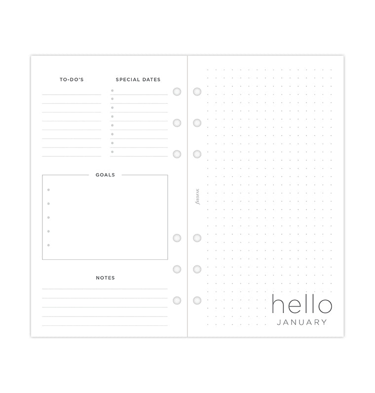 Minimal Week On Two Pages Diary Refill - Personal 2026 Multilanguage Filofax 26-68490