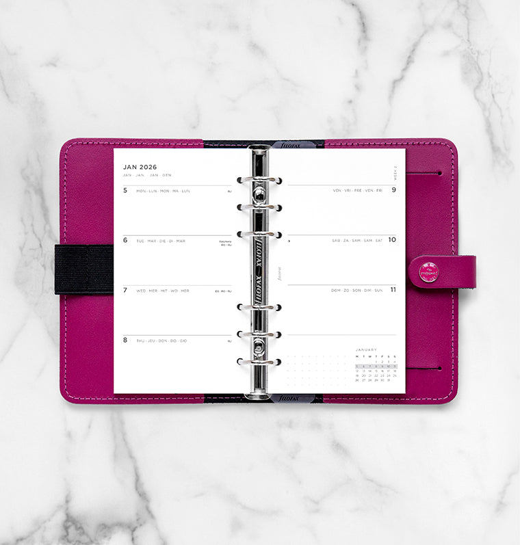 Minimal Week On Two Pages Diary Refill - Personal 2026 Multilanguage Filofax 26-68490