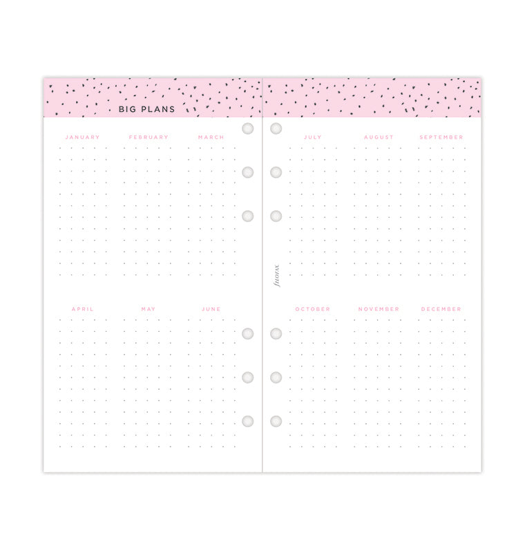 Confetti Week to View Diary Refill - Personal 2026 Multilanguage Filofax 26-68491